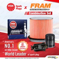NGK Iridium IX Spark Plugs + Fram Filter Service Kit for Mitsubishi Lancer CB