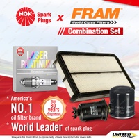 NGK Laser Platinum Spark Plugs + Fram Filter Service Kit for Toyota MR2 SW20 2.0