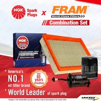 NGK Iridium IX Spark Plugs + Fram Filter Service Kit for Mazda 626 GE 2.2L