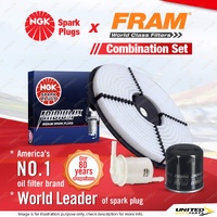NGK Iridium IX Spark Plugs + Fram Filter Service Kit for Holden Nova LF 1.6L