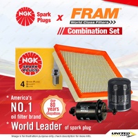 NGK Standard Spark Plugs + Fram Filter Kit for Ford Courier PD PE PG PH LPG