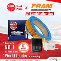 NGK Iridium IX Spark Plugs + Fram Filter Kit for Nissan 1600 510 Stanza A10