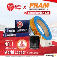 NGK Iridium IX Spark Plugs + Filter Kit for Nissan 240C P230 240K 260C Skyline