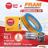 NGK Standard Spark Plugs Fram Filter Service Kit for Nissan Navara D21 86-95 LPG