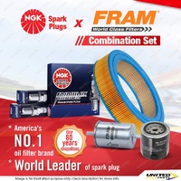 NGK Iridium IX Spark Plugs + Fram Filter Service Kit for Nissan Patrol MQ 2.8L