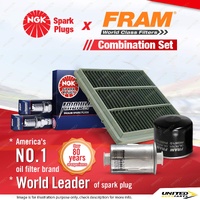 NGK Iridium IX Spark Plugs Fram Filter Service Kit for Mitsubishi Triton MK 3.0L