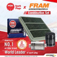 NGK Iridium IX Spark Plugs Fram Filter Service Kit for Mitsubishi Triton MK 2.4L