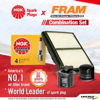 NGK Standard Spark Plugs + Fram Filter Service Kit for Honda Civic EG EH CRX EG