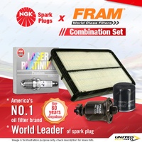 NGK Platinum Spark Plugs + Fram Filter Service Kit for Toyota Celica ST204 2.2L