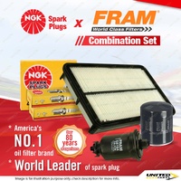 NGK Standard Spark Plugs + Fram Filter Service Kit for Toyota Vienta VCV10 3.0L