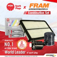 NGK Platinum Spark Plugs + Fram Filter Service Kit for Lexus Es300 MCV20R 3.0L