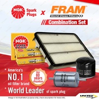 NGK Standard Spark Plugs + Fram Filter Kit for Holden Jackaroo UBS25 3.2L LPG