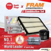 NGK Platinum Spark Plugs + Filter Kit for Holden Frontera Jackaroo Rodeo TFR TFS