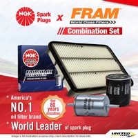 NGK Iridium IX Spark Plugs Fram Filter Service Kit for Holden Rodeo TF TFR2 TFR9