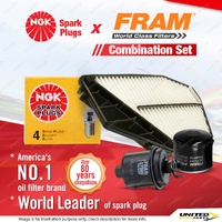 NGK Standard Spark Plugs Fram Filter Service Kit for Honda Accord CD Odyssey RA