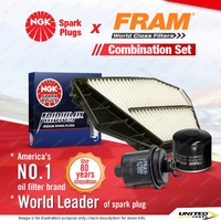 NGK Iridium IX Spark Plugs + Fram Filter Kit for Honda Accord CD Odyssey RA