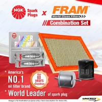 NGK Platinum Spark Plugs + Fram Filter Service Kit for Nissan 300Zx Turbo Z32