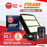 NGK Iridium IX Spark Plugs Fram Filter Service Kit for Mitsubishi Lancer CE 1.8L