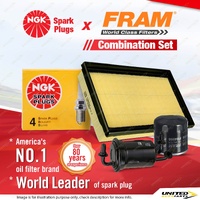 NGK Standard Spark Plugs + Filter Kit for Kia Carens 5D Mentor Shuma Spectra FB