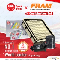 NGK Iridium Spark Plugs + Fram Filter Service Kit for Lexus Gs300 JZS160R 3.0L