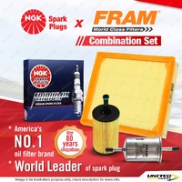 NGK Iridium IX Spark Plugs + Fram Filter Service Kit for Peugeot 206 1.6L