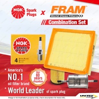 NGK Standard Spark Plugs + Fram Filter Service Kit for Peugeot 206 1.6L