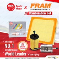 NGK Laser Iridium Spark Plugs + Fram Filter Service Kit for Citroen Xsara N7 1.6