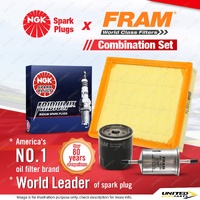 NGK Iridium IX Spark Plugs + Fram Filter Service Kit for Citroen Xsara N6 1.6L