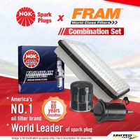 NGK Iridium IX Spark Plugs + Filter Kit for Toyota Landcruiser Prado RZJ120 LPG