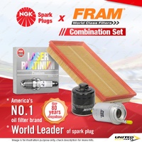 NGK Platinum Spark Plugs Fram Filter Service Kit for Volkswagen Polo 9N 1.4L BBY