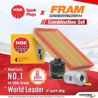 NGK Standard Spark Plugs Fram Filter Service Kit for Volkswagen Polo 9N 1.4L BKY