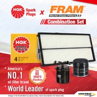 NGK Standard Spark Plugs Fram Filter Kit for Subaru Forester SG9 Impreza GDE GGE
