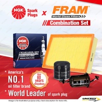 NGK Iridium IX Spark Plugs + Fram Filter Service Kit for Mazda E1800 FWD 1.8L