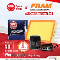 NGK Iridium IX Spark Plugs + Fram Filter Kit for Ford Econovan JH 1.8L 2.0L