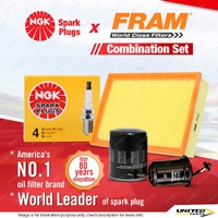 NGK Standard Spark Plugs + Fram Filter Service Kit for Ford Econovan JH 1.8L 2.0