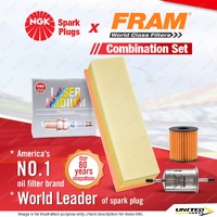 NGK Laser Iridium Spark Plugs + Fram Filter Service Kit for Peugeot 207 CC 1.6L
