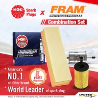NGK Iridium IX Spark Plugs Fram Filter Service Kit for Citroen Berlingo M59 1.4L