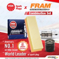 NGK Iridium IX Spark Plugs Fram Filter Service Kit for Citroen Berlingo M49 1.4L