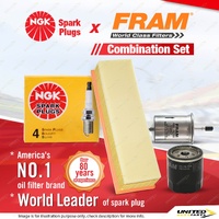 NGK Standard Spark Plugs + Fram Filter Service Kit for Citroen Berlingo M49 1.4L
