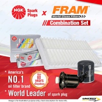 NGK Iridium Spark Plugs + Fram Filter Service Kit for Lexus Es300 MCV30R 3.0L