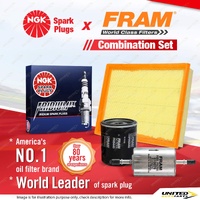 NGK Iridium IX Spark Plugs + Fram Filter Service Kit for Holden Barina XC 01-05