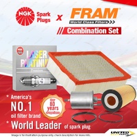 NGK Laser Platinum Spark Plugs + Fram Filter Service Kit for Audi A4 B7 BUL BGB
