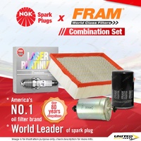 NGK Laser Platinum Spark Plugs + Fram Filter Service Kit for Audi A4 B7 1.8L