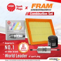 NGK Laser Platinum Spark Plugs + Fram Filter Service Kit for Ford Fiesta WQ 1.6L
