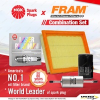 NGK Laser Platinum Spark Plugs + Fram Filter Service Kit for Ford Fiesta WP 1.6L