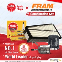 NGK Standard Spark Plugs + Fram Filter Service Kit for Toyota Hilux GGN15 GGN25