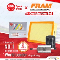 NGK Laser Iridium Spark Plugs + Fram Filter Service Kit for Ford Focus LS 2.0L