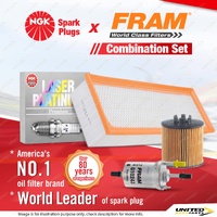 NGK Platinum Spark Plugs + Fram Filter Service Kit for Volkswagen Golf Mk V 1.4L