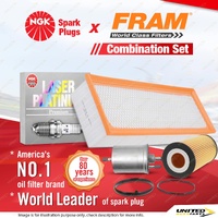 NGK Laser Platinum Spark Plugs + Fram Filter Service Kit for Audi A4 B7 BWE 2.0L