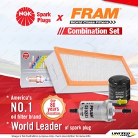 NGK Iridium Spark Plugs + Fram Filter Kit for VW Beetle 1L Golf Mk VI Jetta 1B